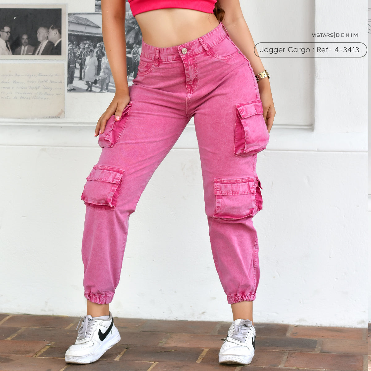 JEANS MUJER CARGO REF 4-3413 OFERTA 38%