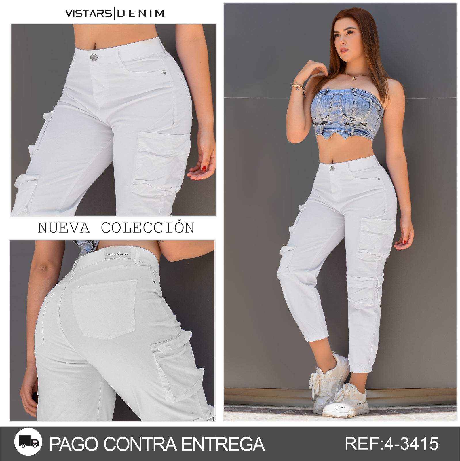 JEANS MUJER CARGO REF 4-3415