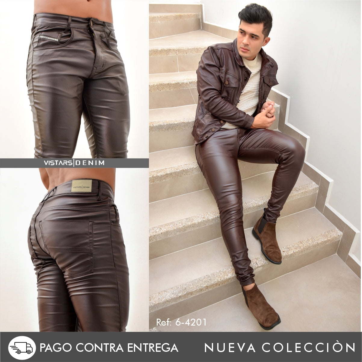 JEANS HOMBRE CUERINA MARRON REF. 6-4201🔥 ¡ DESCUENTO!