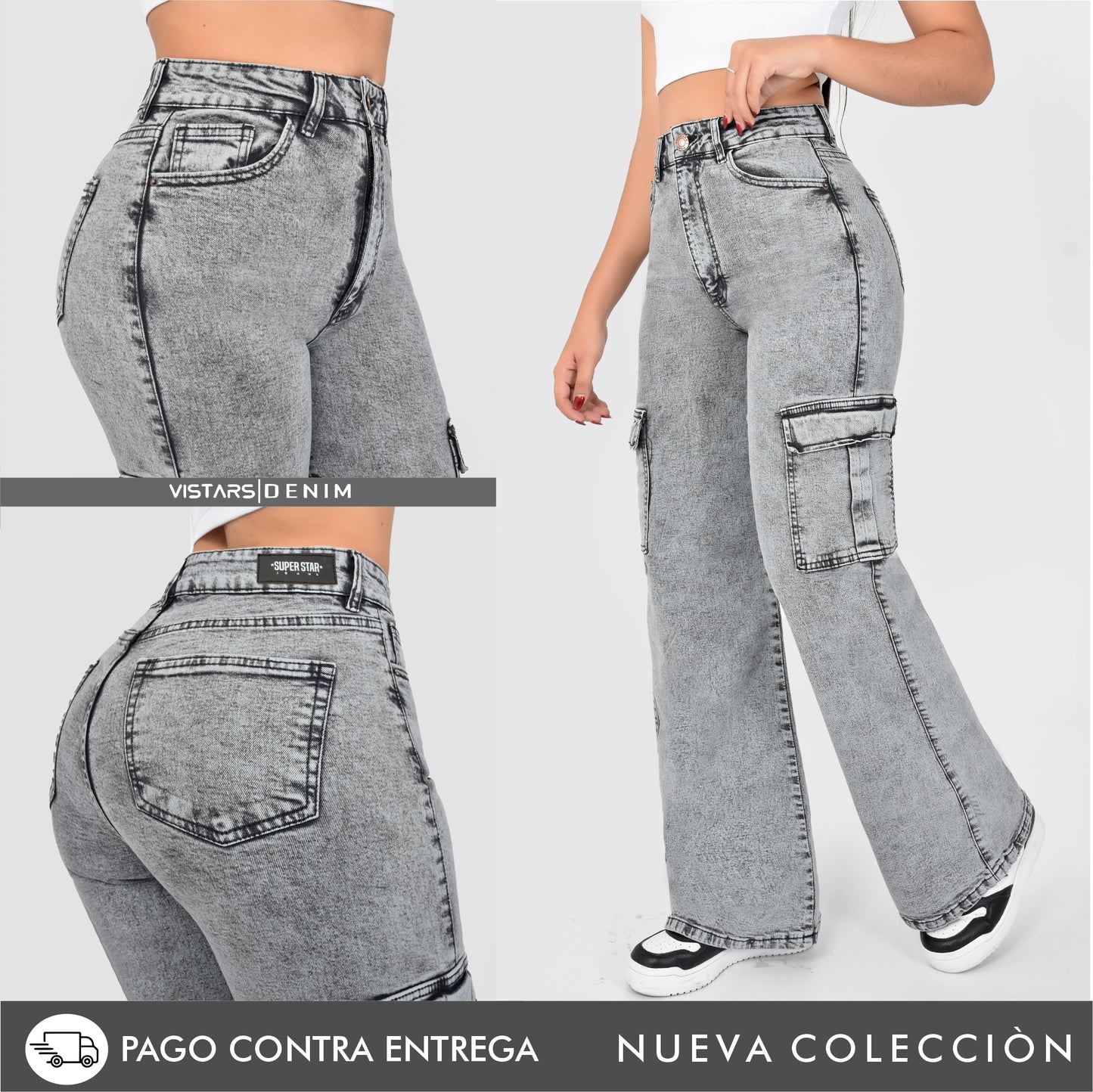 JEANS MUJER PALACE CARGO REF 4-5205 OFERTA