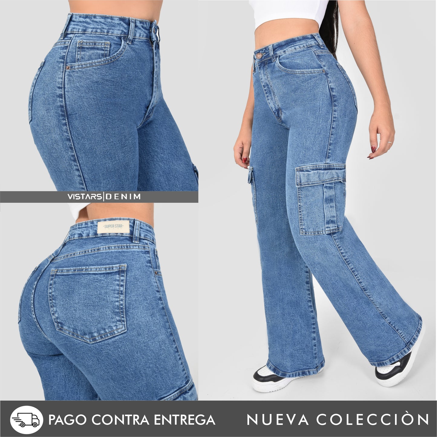 JEANS MUJER PALACE CARGO REF 4-5206 OFERTA