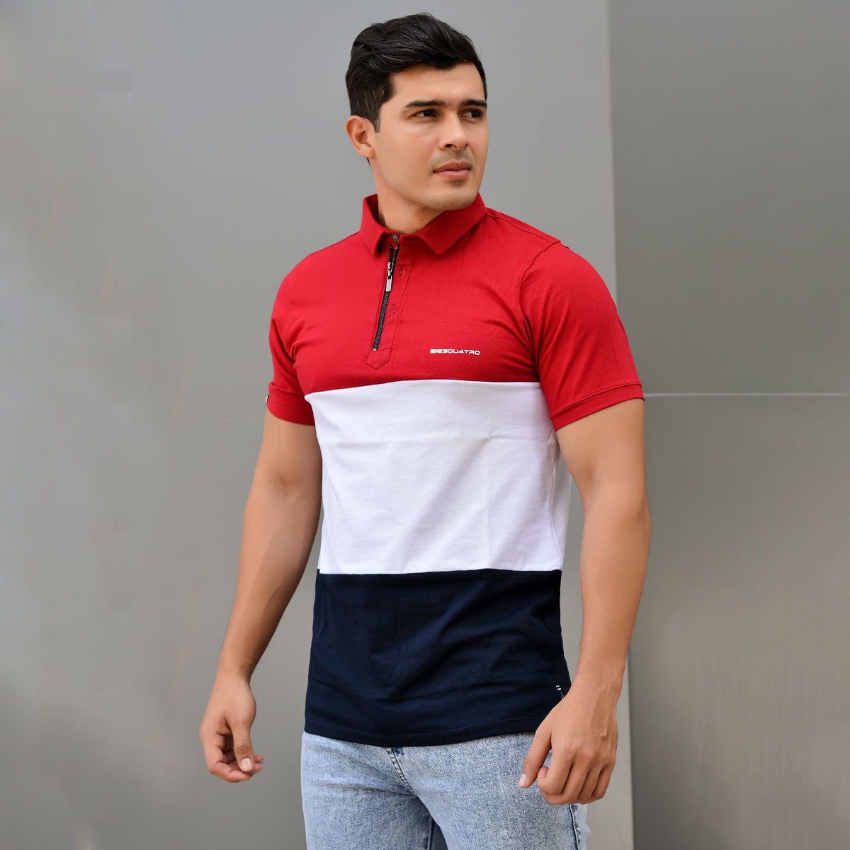 POLO HOMBRE TRICOLOR REF. 9-3908