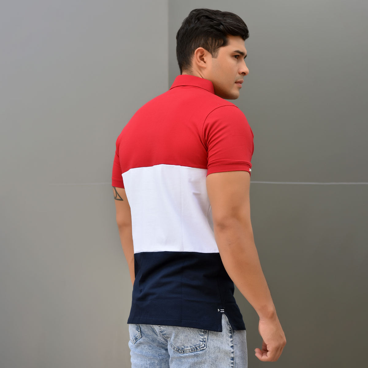 POLO HOMBRE TRICOLOR REF. 9-3908