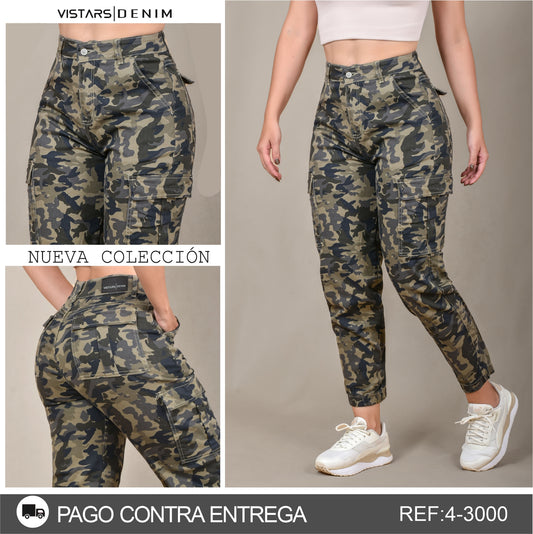 JEANS MUJER MILITAR JOGGER REF 4-3000 🔥DESCUENTO🔥35%