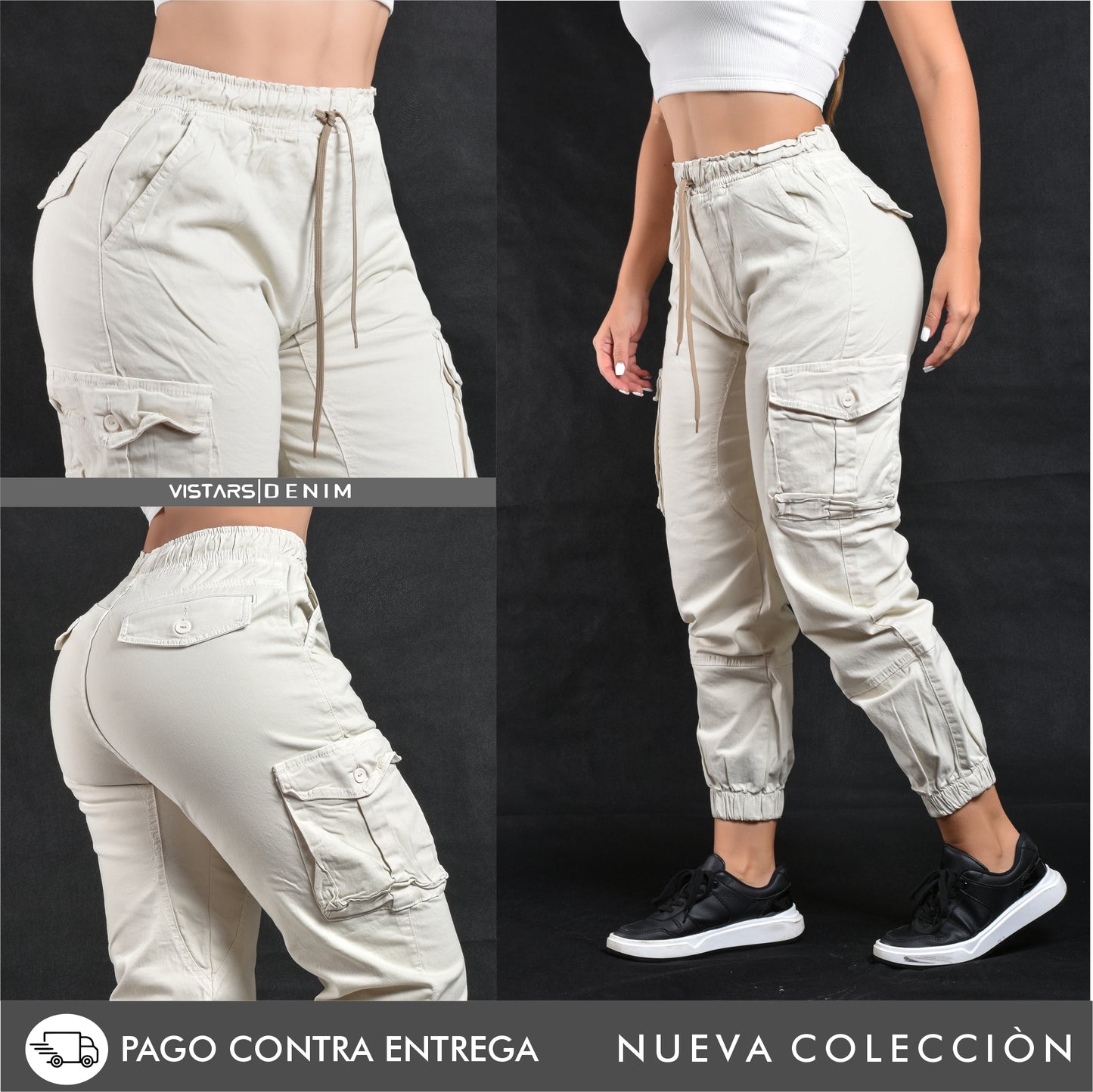 JEANS MUJER  CARGO  REF 4-3004