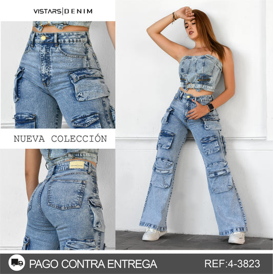 JEANS MUJER  CARGO REF 4-3823 OFERTA 40%