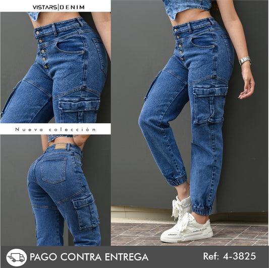 JEANS MUJER CARGO REF 4-3825 🔥DESCUENTO🔥22%