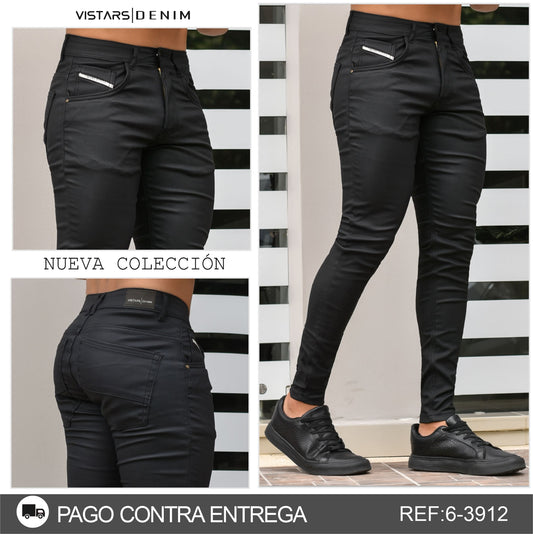 JEANS HOMBRE CUERINA NEGRO REF. 6-4009