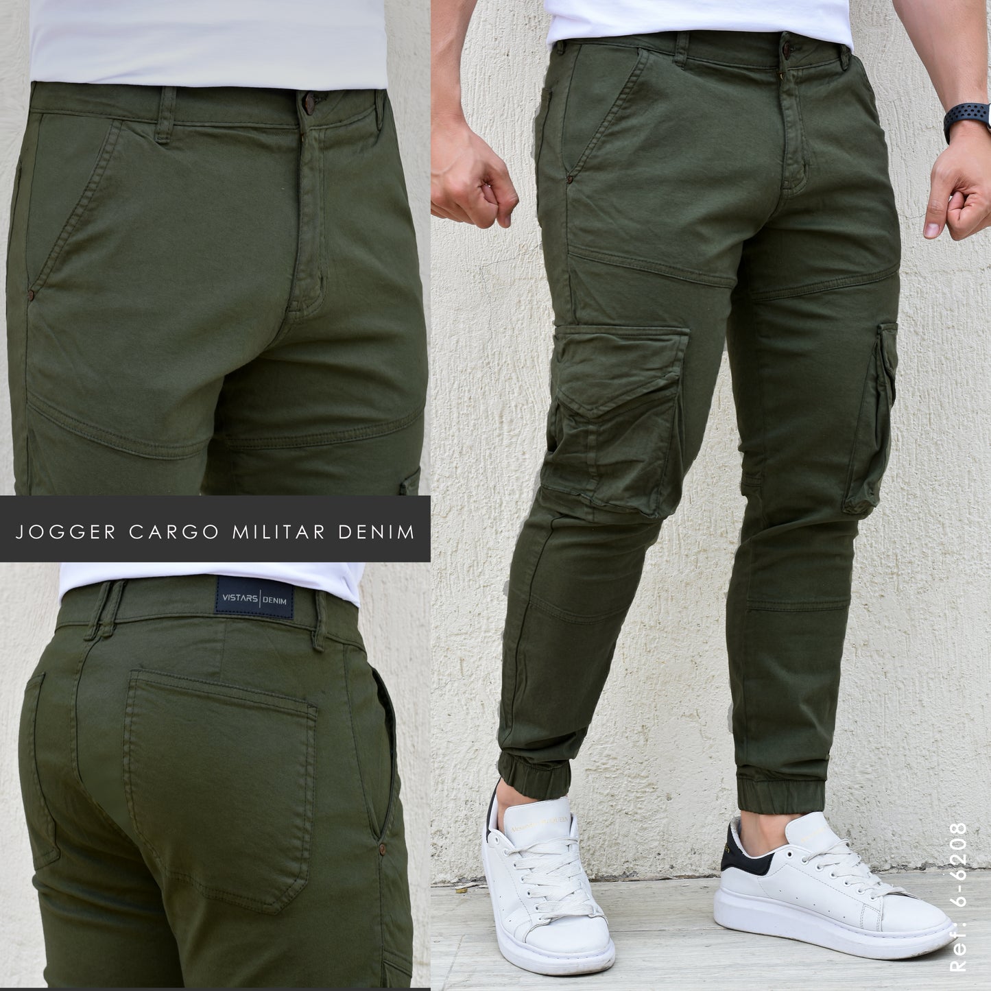 JEANS HOMBRE JOGGER VERDE REF. 6-6208